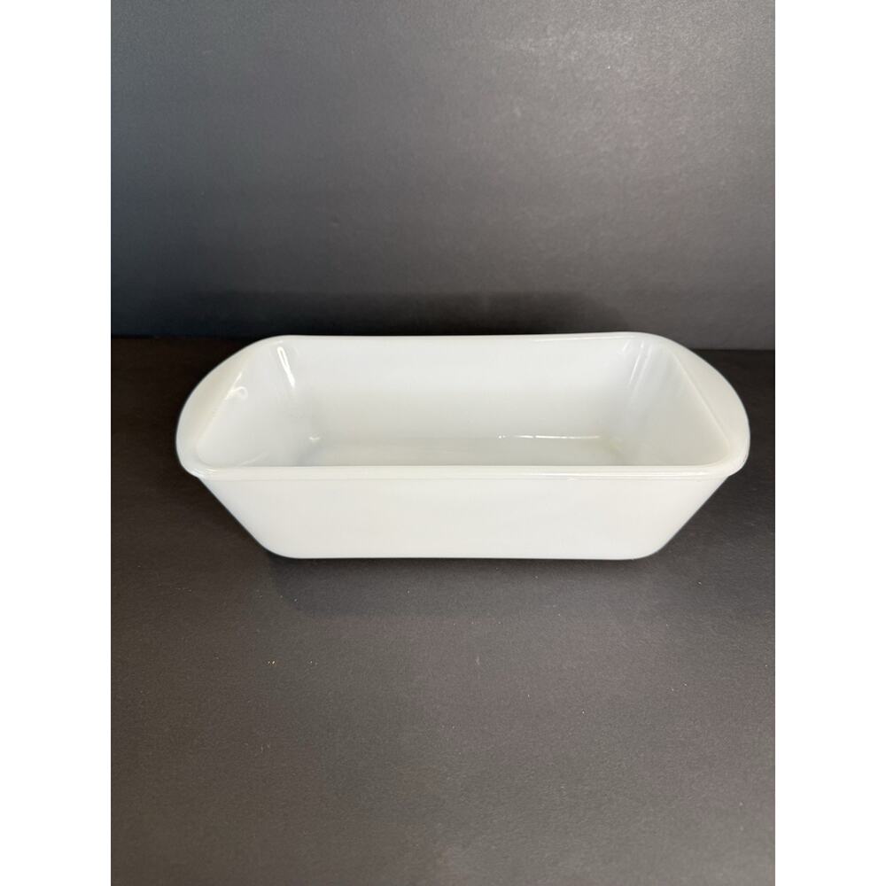 Vintage Glasbake J522 10” Loaf Pan 1.5 Qt White Milk Glass